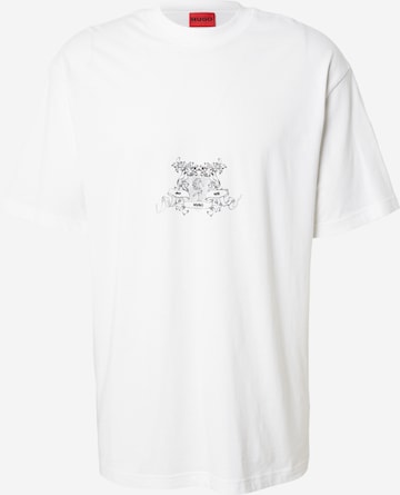 HUGO Majica 'Duarms' | bela barva: sprednja stran