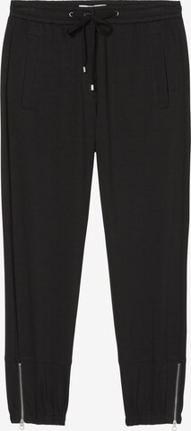 Marc O'Polo Tapered Trousers in Black: front