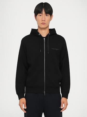 Veste de survêtement ARMANI EXCHANGE en noir : devant