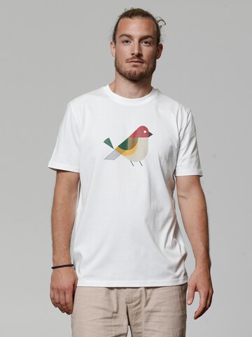 Watapparel T-Shirt ' Vogel ' in Weiß: Vorderseite