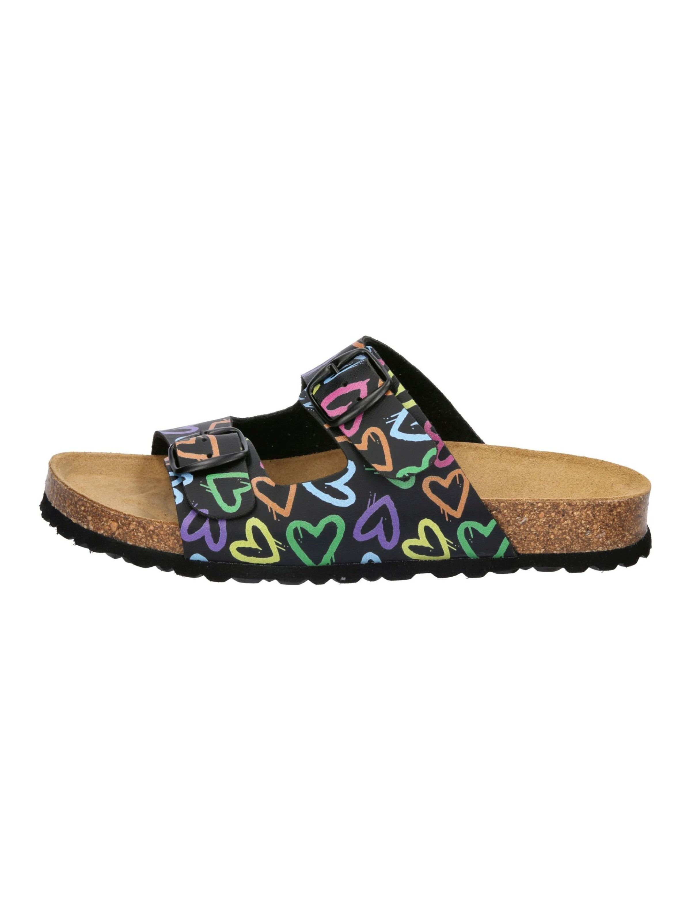 LICO Pantolette ' Bioline Heart ' in Schwarz