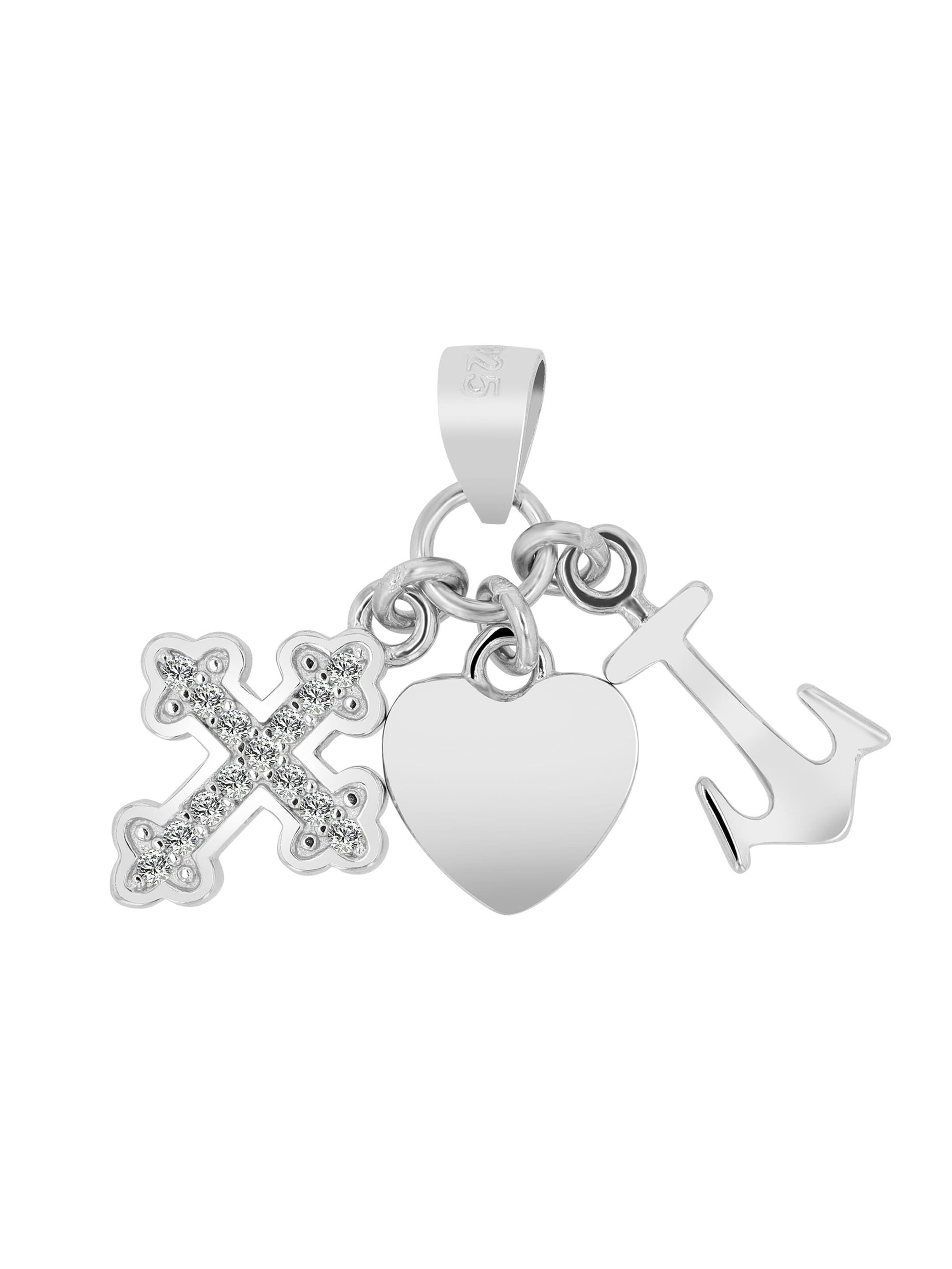 Akzent Pendant '"Nea" aus 925 Sterlingsilber, rhodiniert, langlebig' in Silver