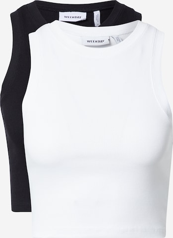 WEEKDAY Top in Black: front