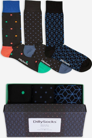 DillySocks Sokken 'Black Box' in Gemengde kleuren: voorkant