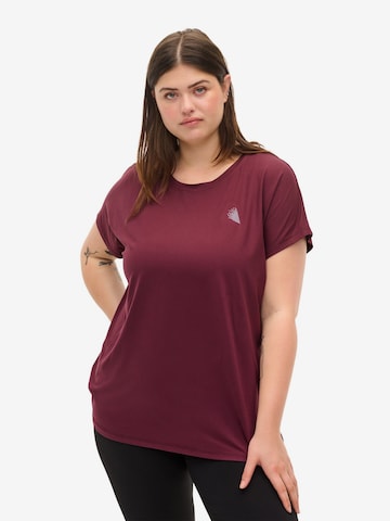 Active by Zizzi Functioneel shirt 'ABASIC' in Rood: voorkant