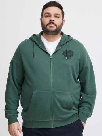 BLEND - Sudadera con cremallera en verde: frente