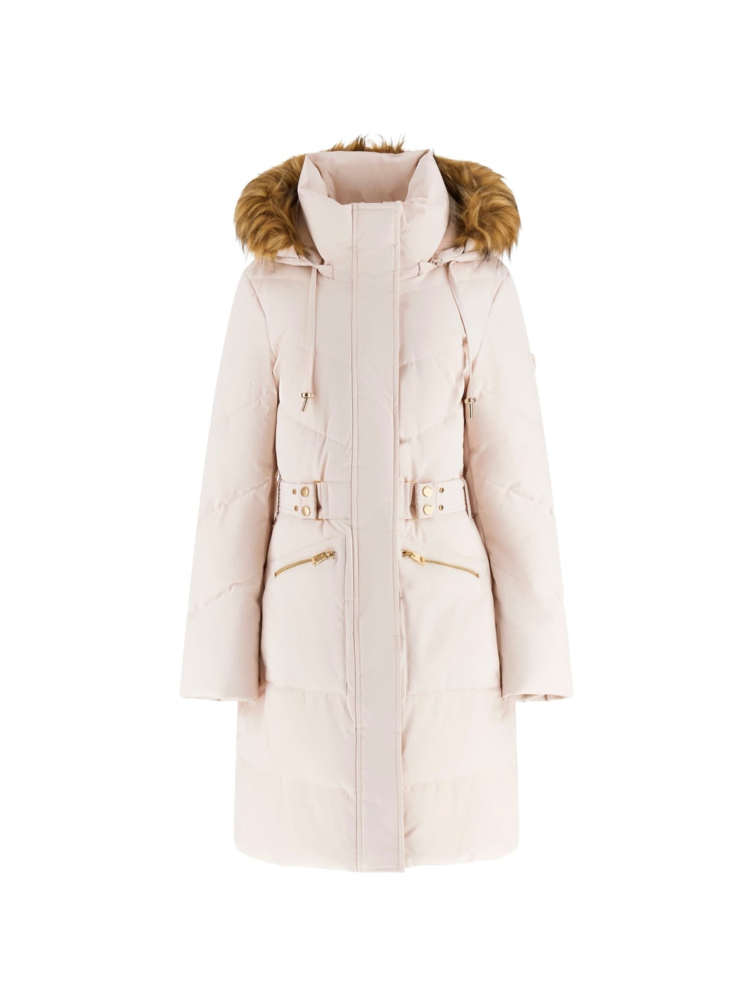 GUESS Winter Jacket in Beige: front
