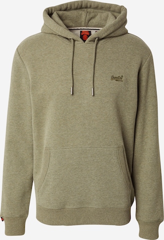 Sweat-shirt 'Essential' Superdry en vert : devant