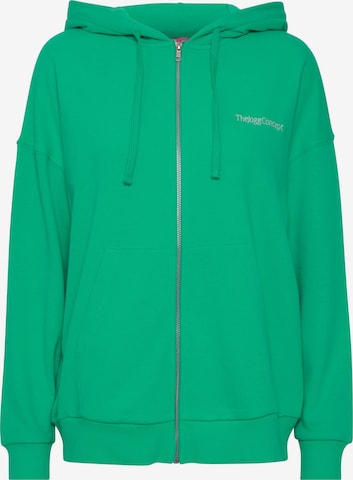 The Jogg Concept Athletic Zip-Up Hoodie in Green: front