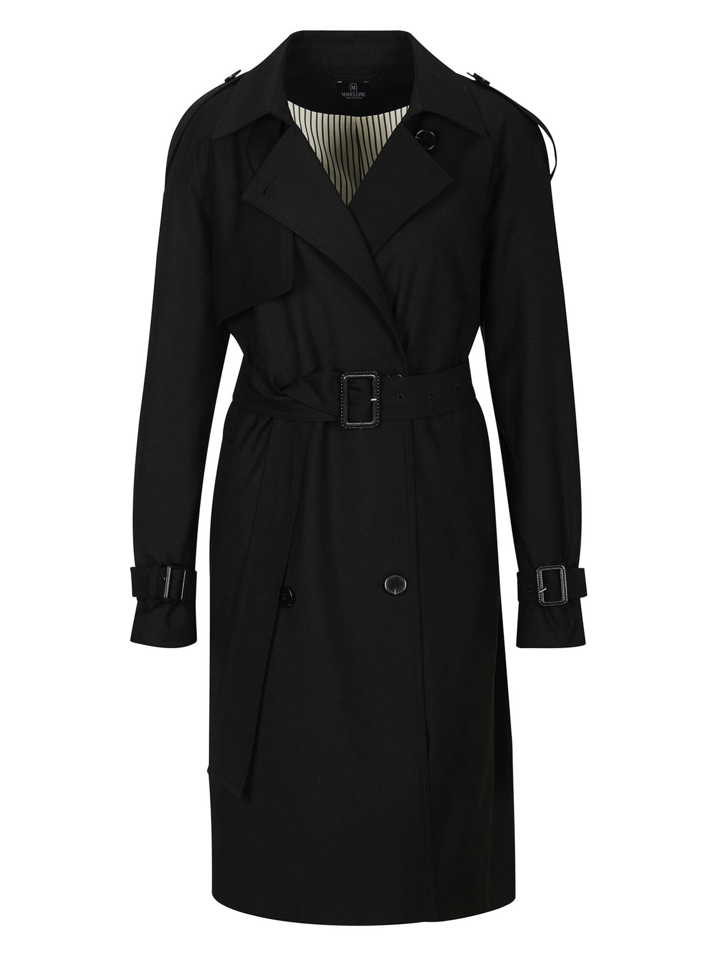 Manteau mi-saison MADELEINE en noir : devant