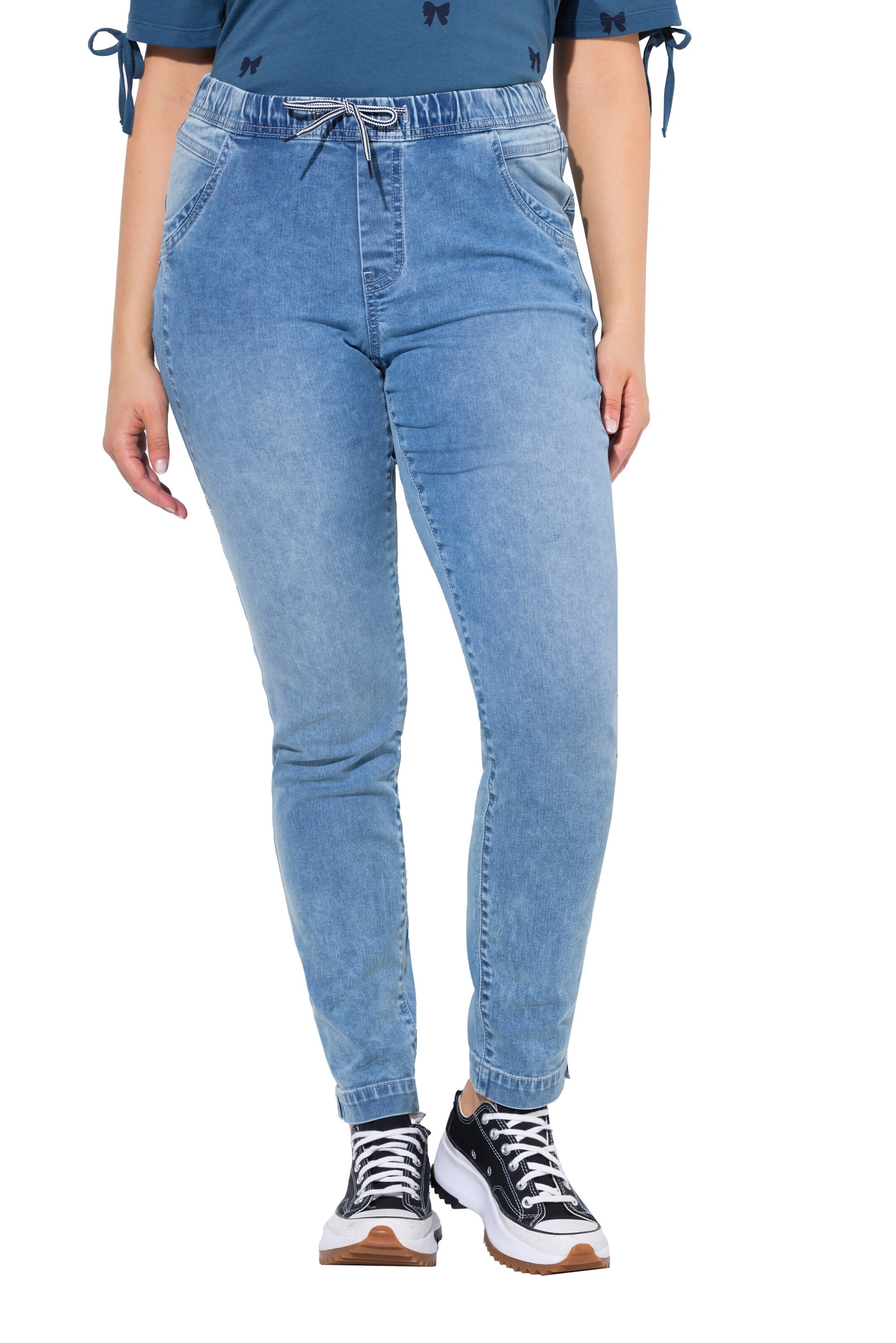 Ulla Popken Skinny Jeggings in Blue: front