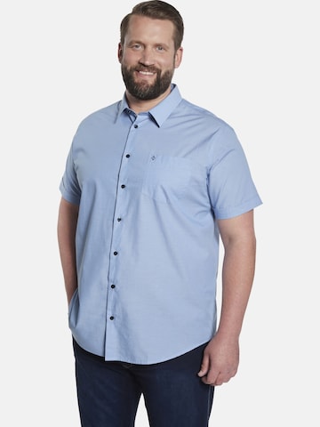 Charles Colby Comfort fit Button Up Shirt ' Duke Hamish ' in Blue