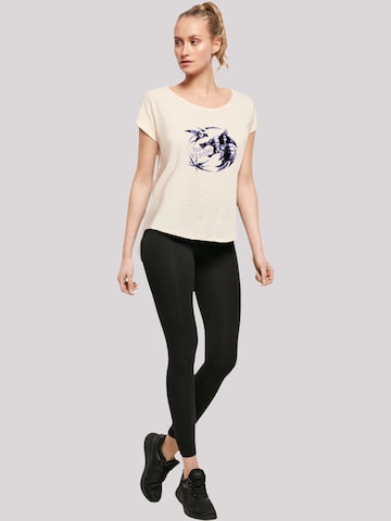F4NT4STIC Shirt 'The Witcher Wolf Logo Infill Netflix TV Series' in Beige