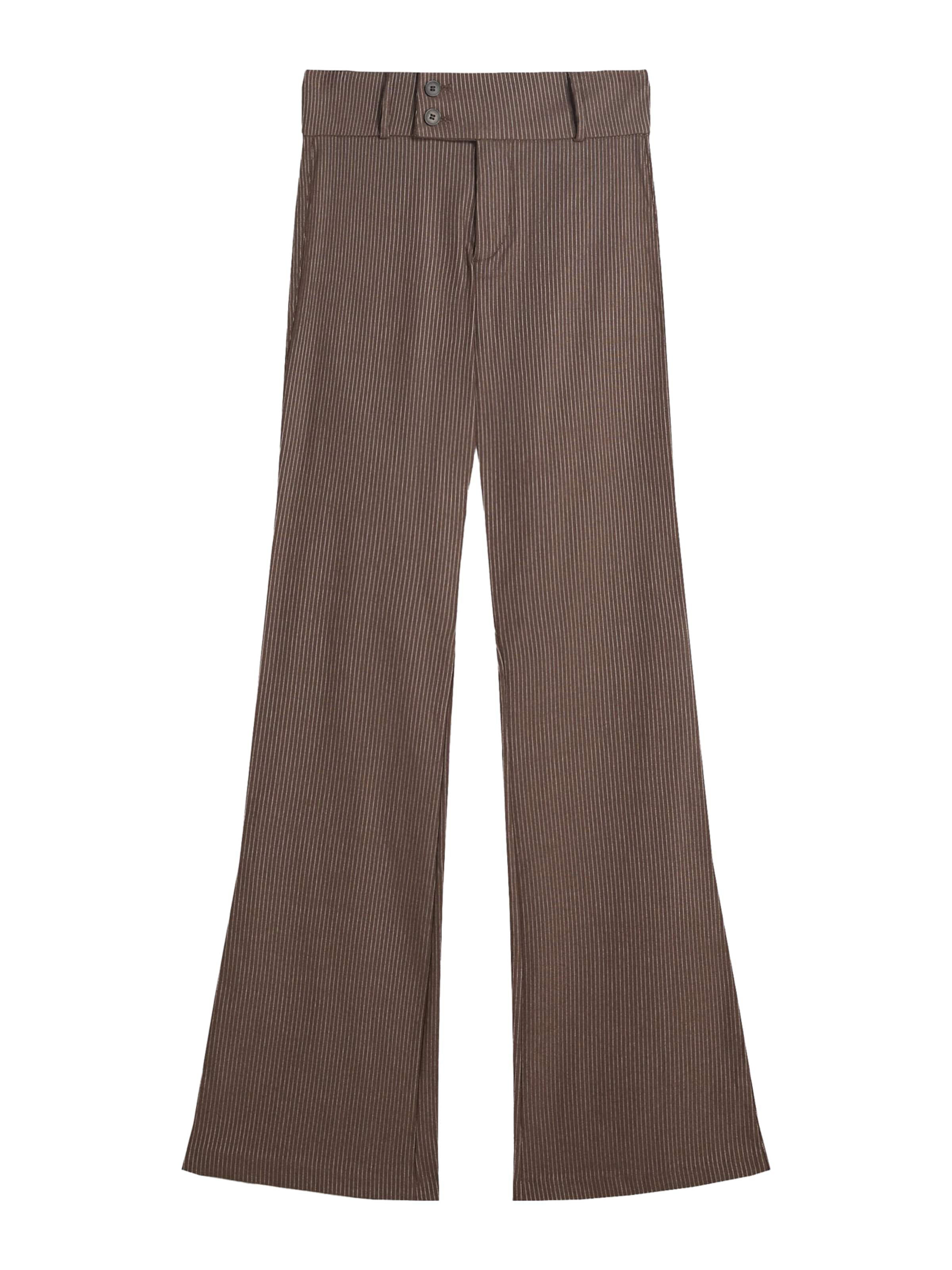 BershkaHlače - smeđa boja: prednji dio