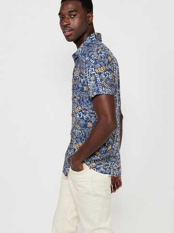 KOROSHI Regular fit Button Up Shirt in Blue