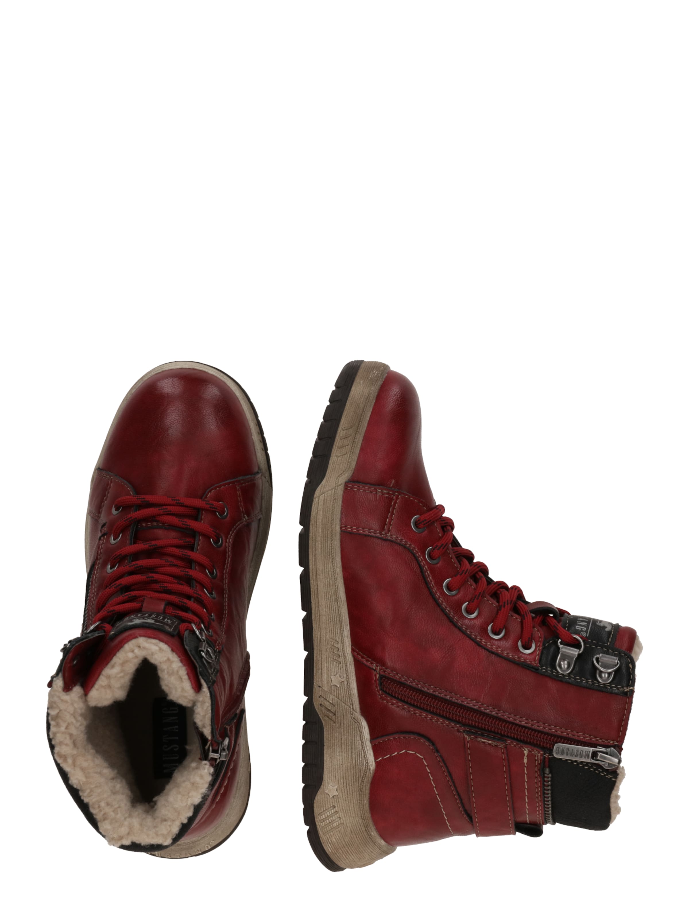 MUSTANG Ботинки на шнуровке в Красный