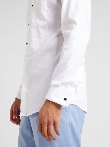 BOSS Slim fit Button Up Shirt 'HANK' in White