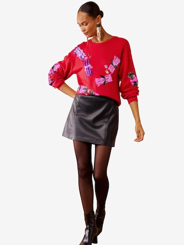 love & roses Sweatshirt in Rot: Vorderseite