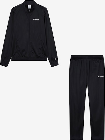 juoda Champion Authentic Athletic Apparel Treniruočių kostiumas: priekis