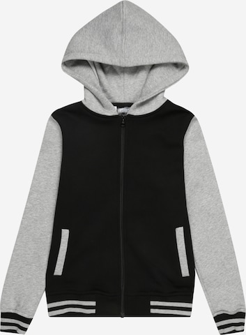 Urban Classics Zip-Up Hoodie in Black: front