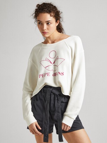Pepe Jeans - Sweatshirt 'Lorelai' em branco: frente