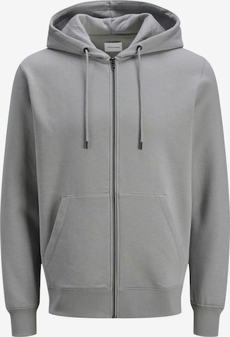 JACK & JONES Zip-Up Hoodie 'Star' in Grey: front