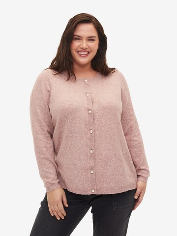 Zizzi Cardigan i pink: forside