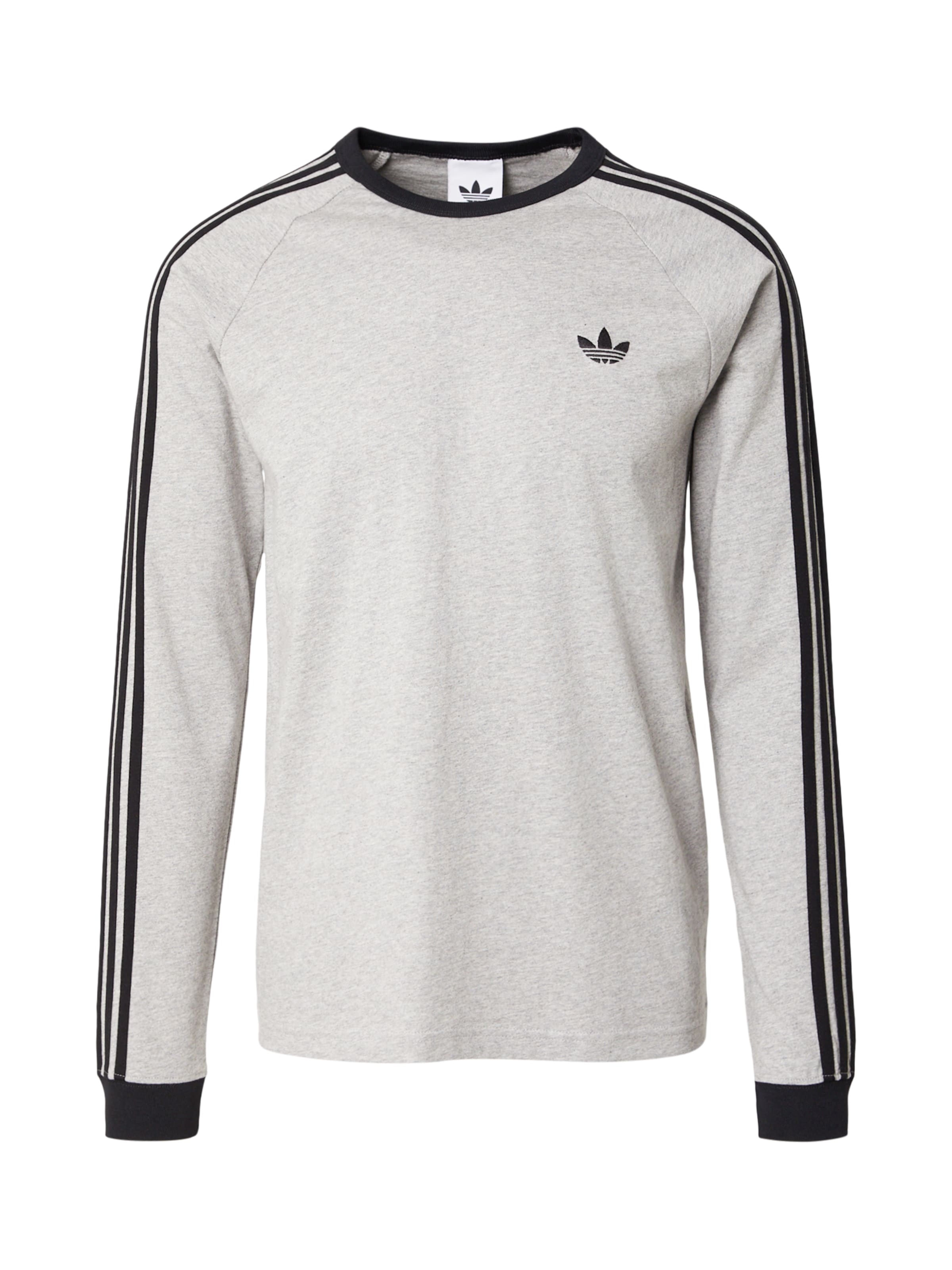 ADIDAS ORIGINALS Majica '3-Stripes Long Sleeve' | siva barva: sprednja stran