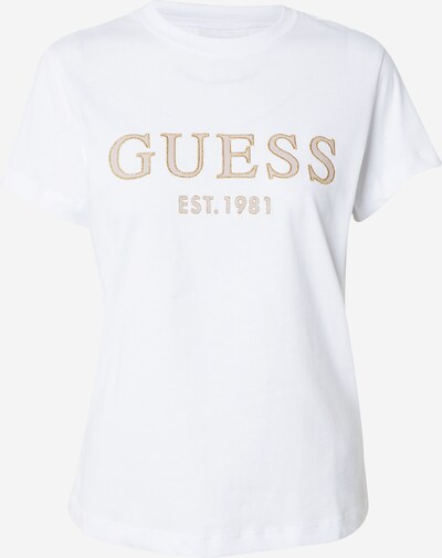 GUESS T-shirt 'NYRA' i guld / vit, Produktvy