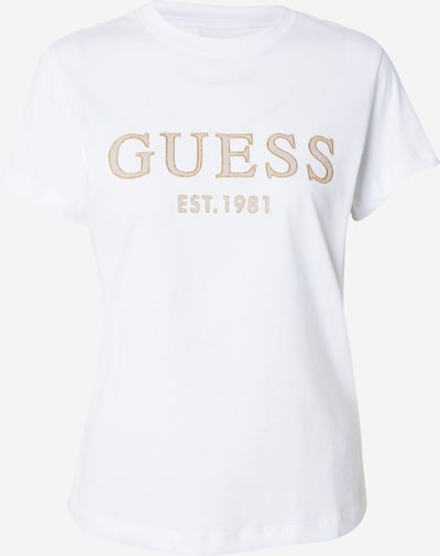 GUESS Μπλουζάκι 'NYRA' σε χρυσό / λευκό, Άποψη προϊόντος