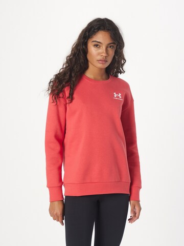 UNDER ARMOURSportska sweater majica 'Essential' - crvena boja: prednji dio