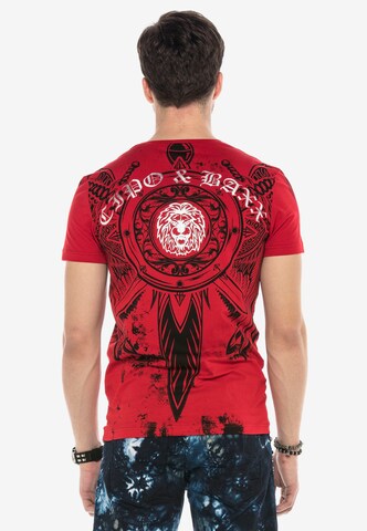 CIPO & BAXX T-Shirt KNIGHT IN ARMOUR mit grafischem Print in Rot