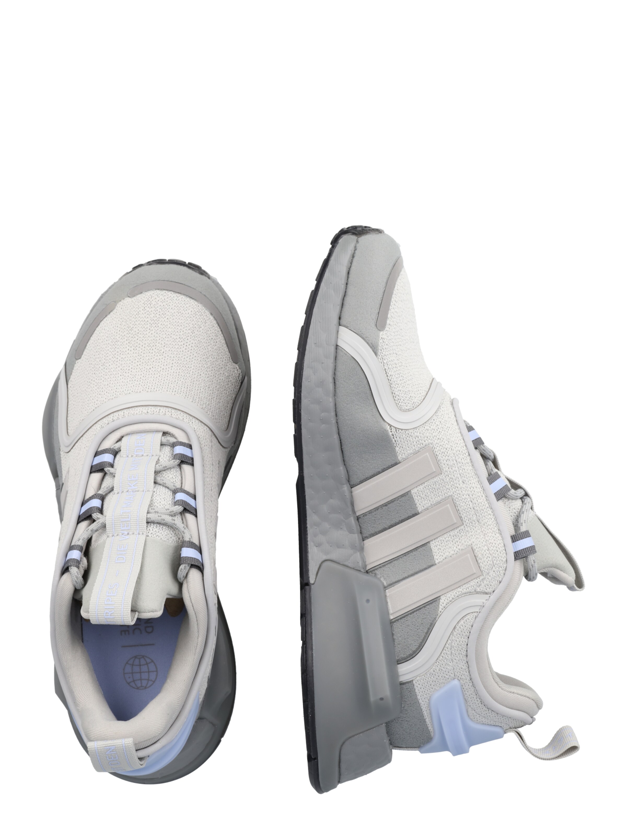 pelēks ADIDAS ORIGINALS Zemie brīvā laika apavi 'Nmd_R1 V3'