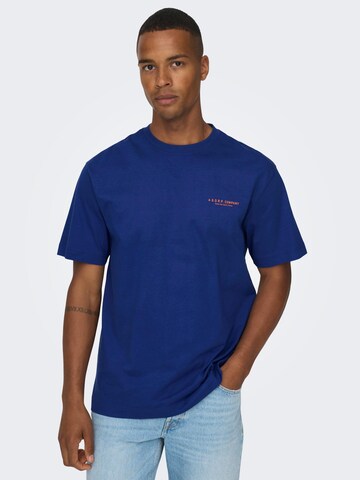 T-Shirt 'THOMAS' Only & Sons en bleu