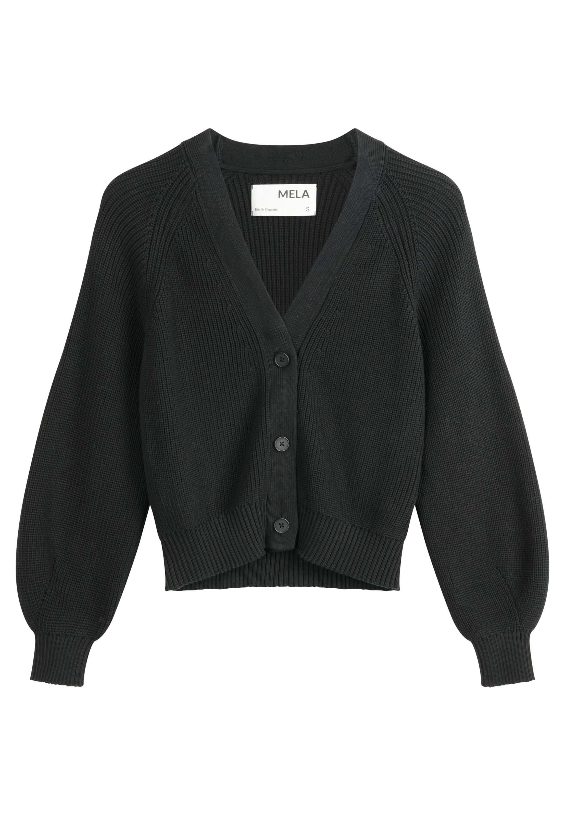 MELA Strickjacke 'BHUMA' in Schwarz: Vorderseite