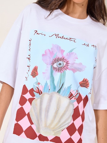 Lipsy Oversized shirt 'Whipstitch' in White