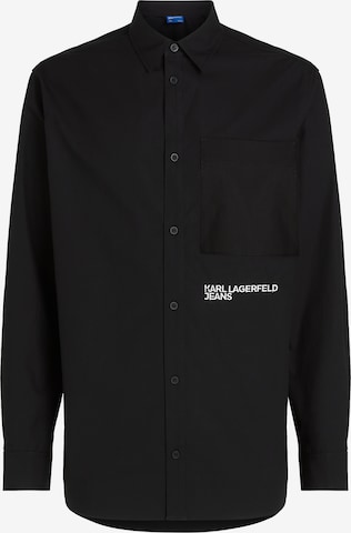 KARL LAGERFELD JEANS Regular fit Button Up Shirt in Black: front