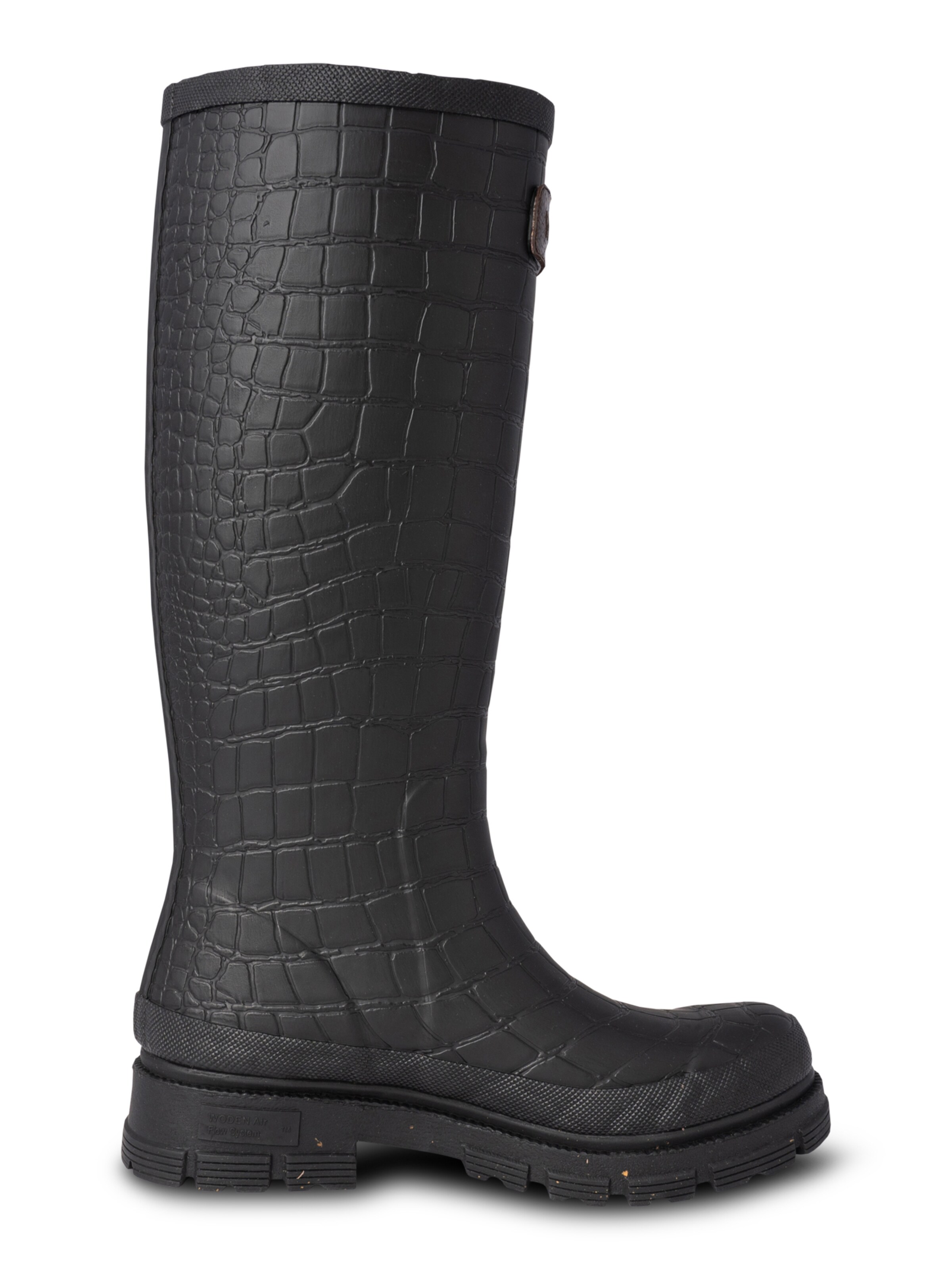 WODEN Regenlaarzen 'Le Croco' in Zwart