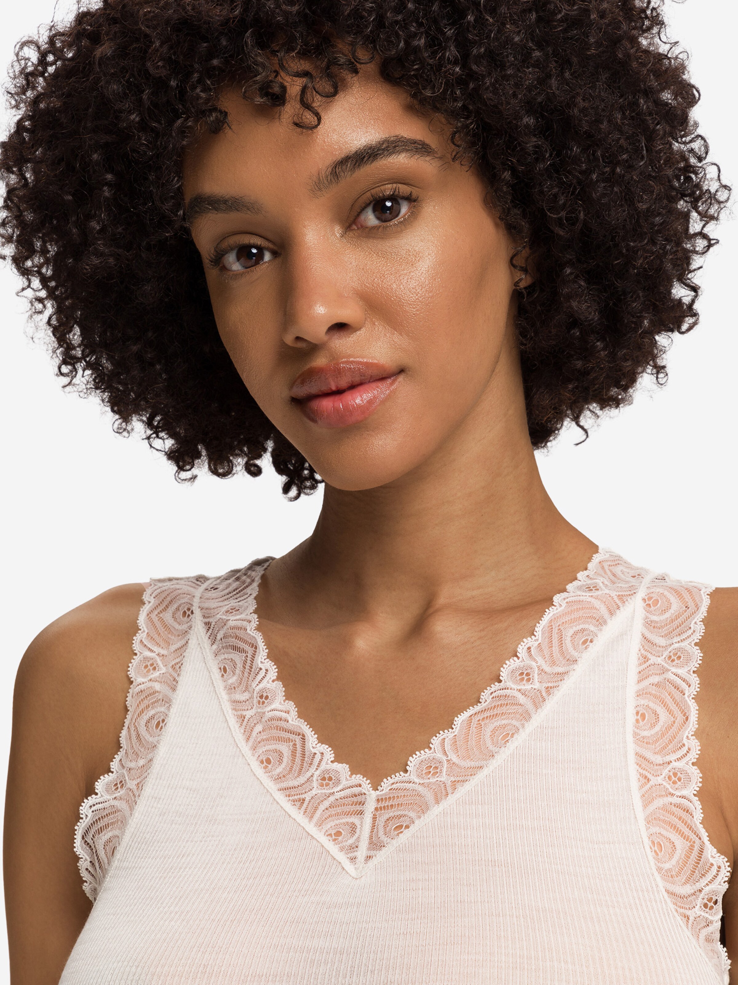 Haut ' Woolen Lace ' Hanro en blanc