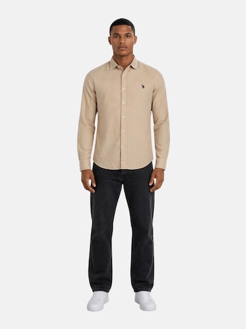 U.S. POLO ASSN. Regular Fit Hemd in Beige