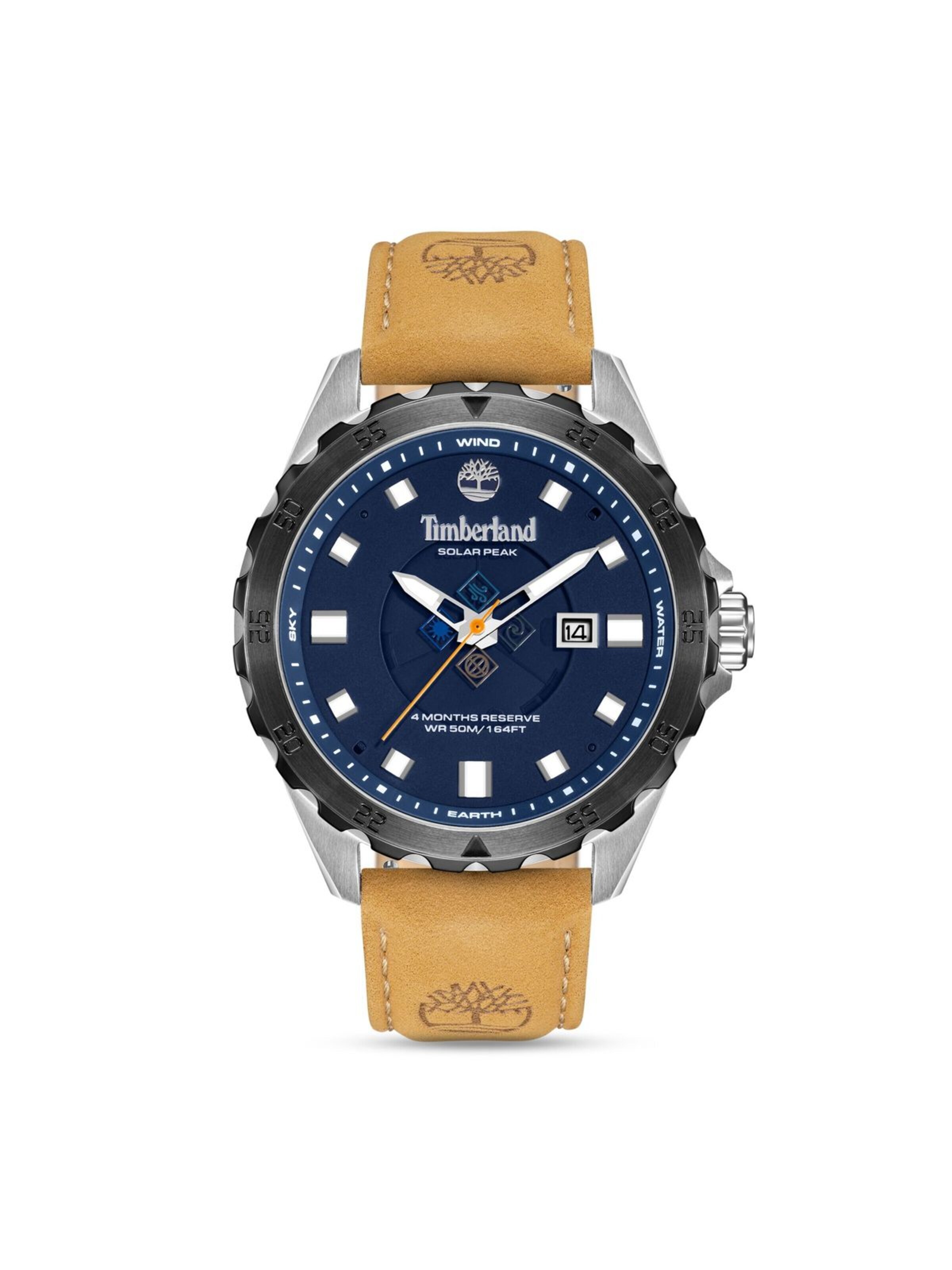 TIMBERLAND Analoog horloge 'Date watch Solar Peak' in Bruin: voorkant