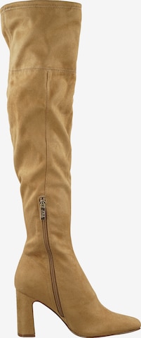 STEVE MADDEN Over the Knee Boots in Beige