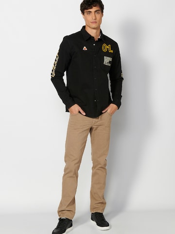 KOROSHI Regular fit Button Up Shirt in Black