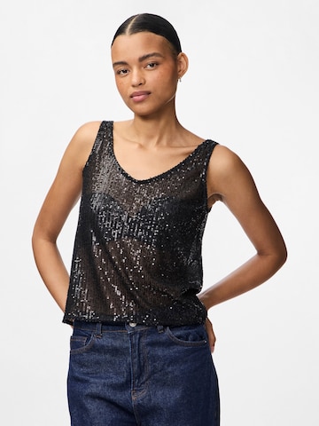 PIECES Top 'PCJACK' in Black: front