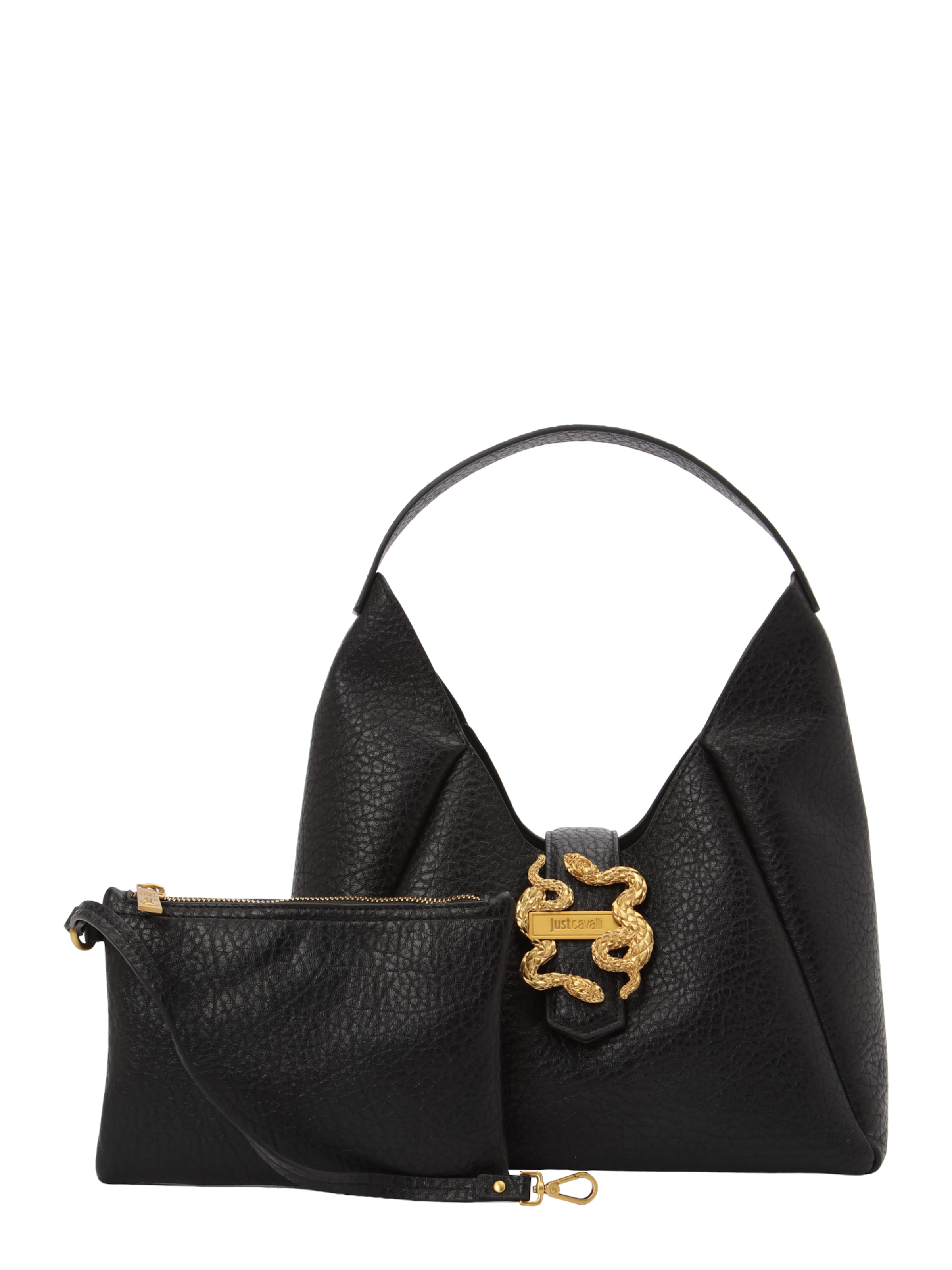 Borsa a spalla 'ICONIC SNAKES' di Just Cavalli in nero: frontale