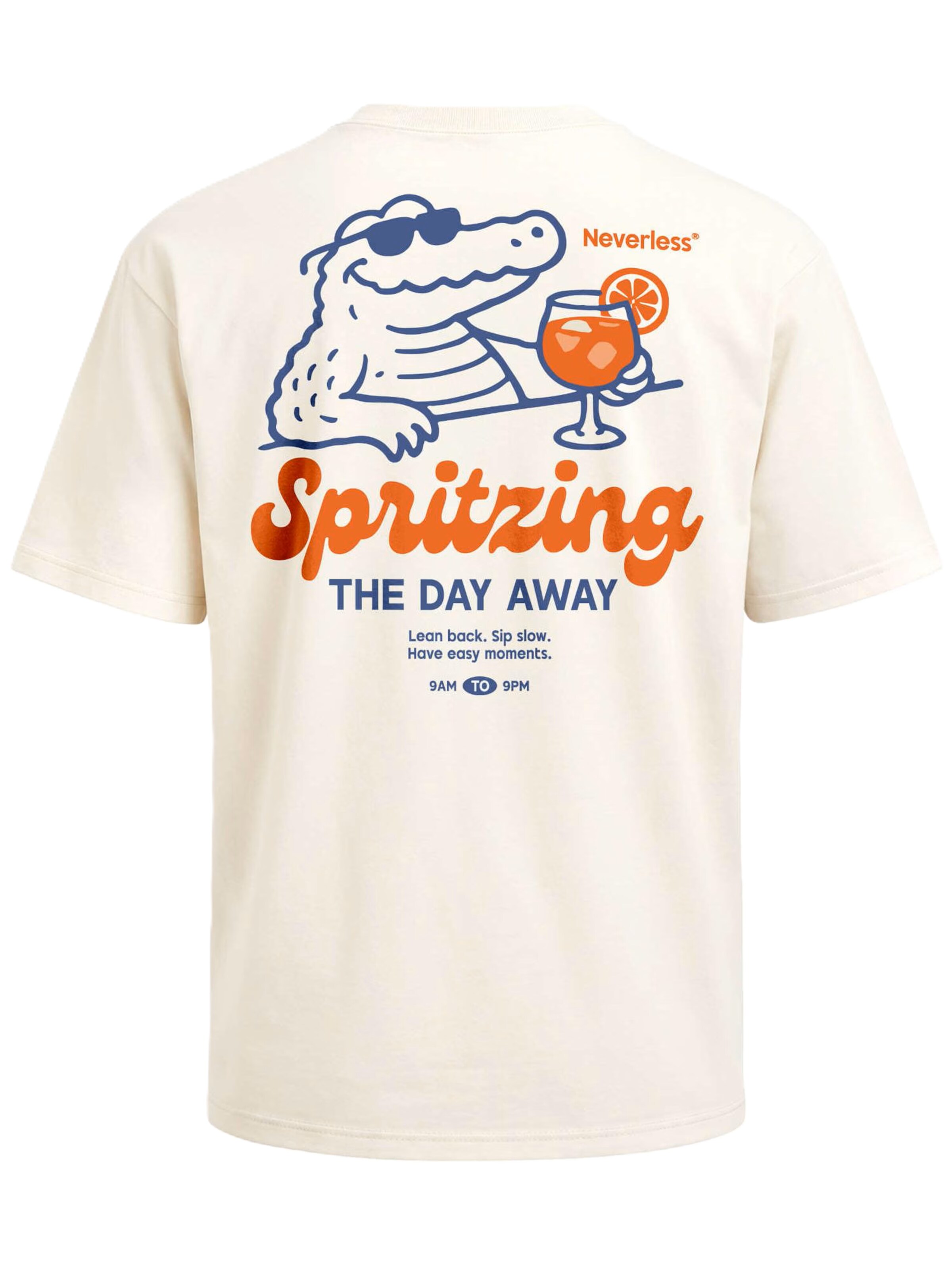 Neverless Shirt 'Spritzing the day away' in Beige