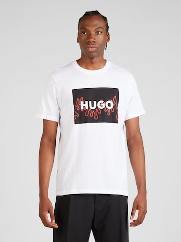 HUGO Red Тениска 'Dulive' в бяло: отпред