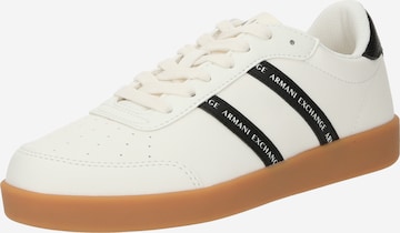 ARMANI EXCHANGE Låg sneaker i vit: framsida