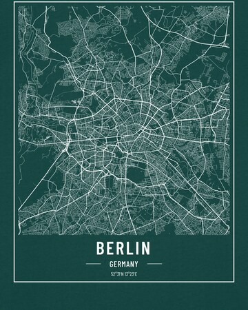 Watapparel T-Shirt ' City maps Berlin Landkarte ' in Grün