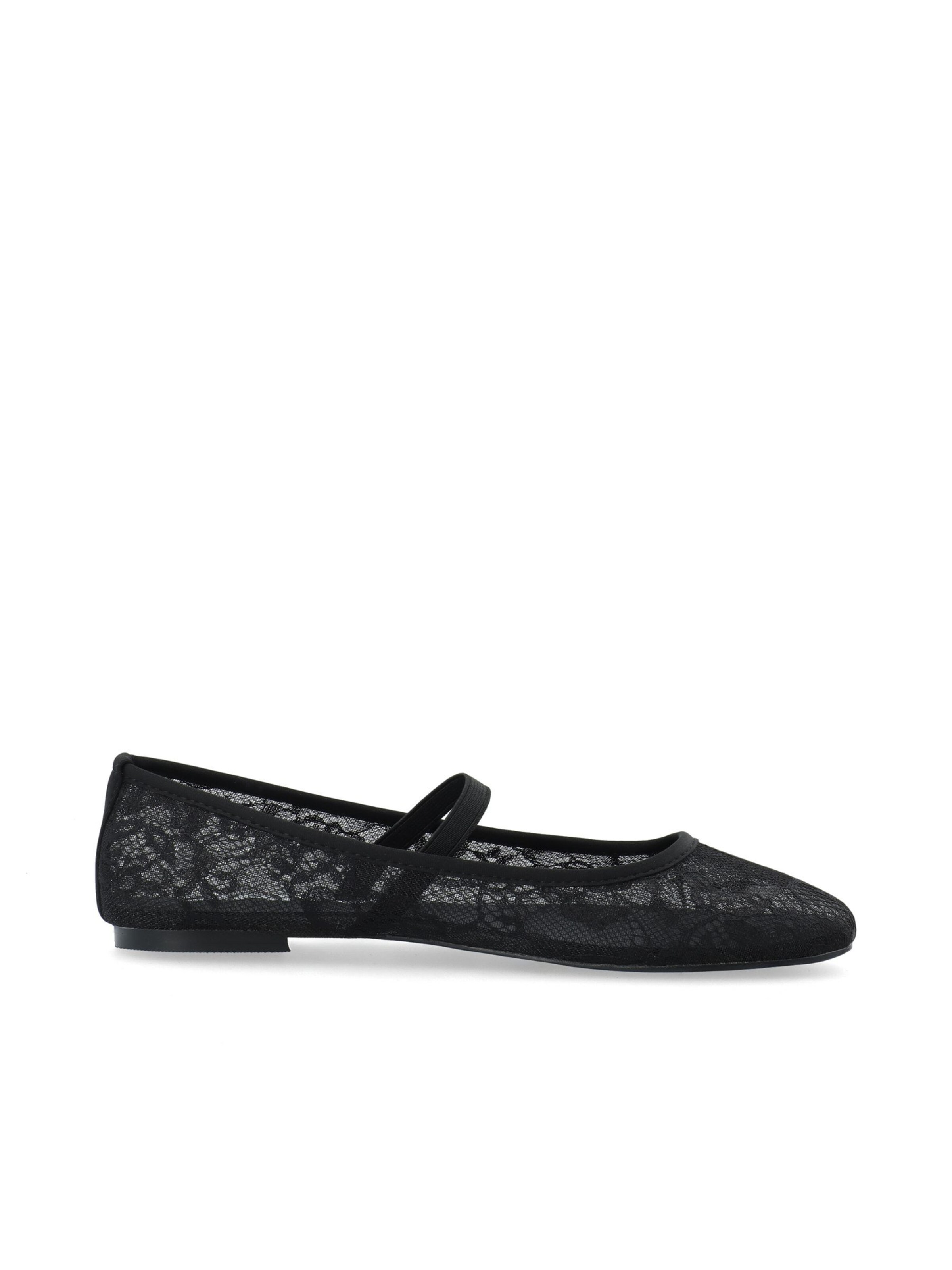 Bianco Ballet Flats with Strap 'Lilja' in Black